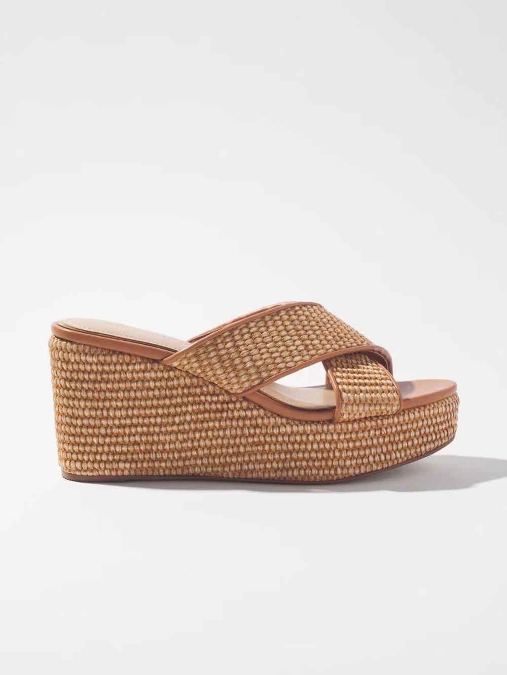NWOT White House Black Market Criss Cross Woven Platform Wedges